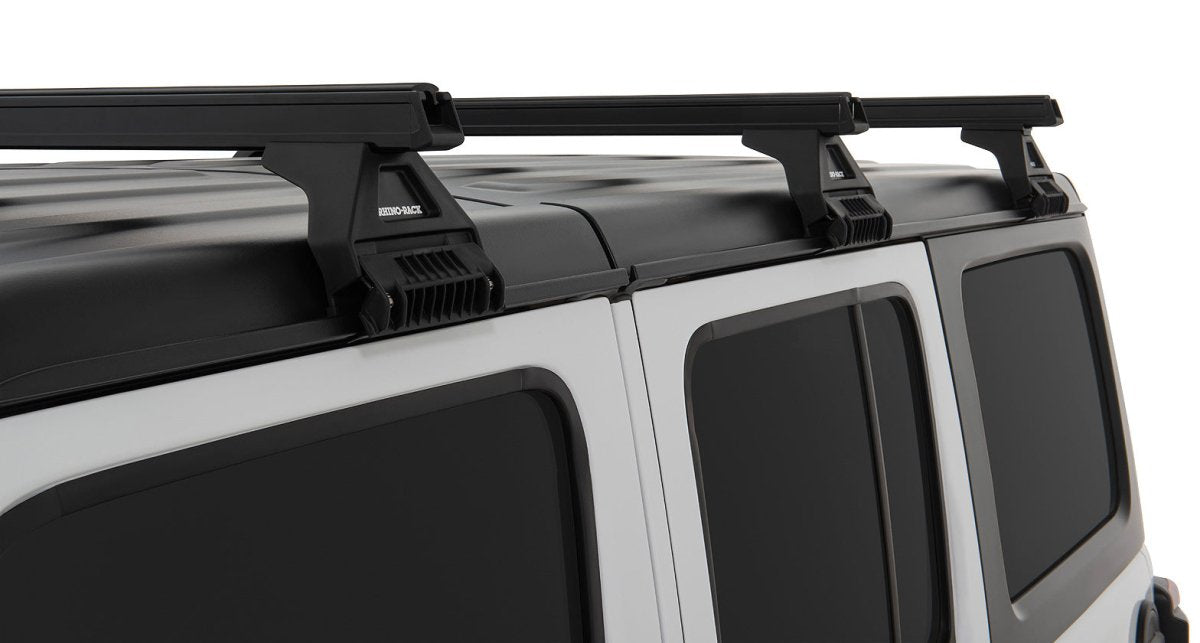 Kit 3 barres de toit noire Heavy Duty 1500mm avec pieds RL110 Jeep Wrangler JL 2019+ - RHINO-RACK - Jeep JL