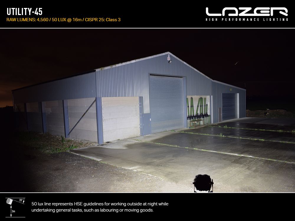 LAZER LAMPS Utility 45 Slimline — Phare de Travail LED 4560 lm - BYD Shark 2024+
