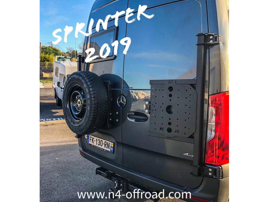 Porte roue sur porte arrière gauche Sprinter III après 2018 INOX N4-Offroad - Mercedes Sprinter 2018+