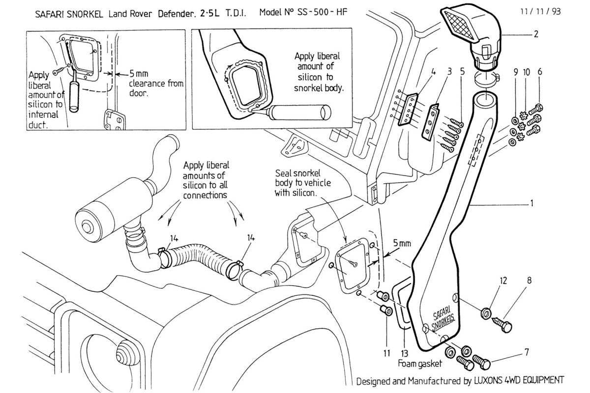 Snorkel Safari4x4 - Land Rover Defender - 200TDI - Defender 110