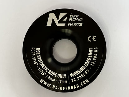 Anneau de treuillage 13.5T en aluminium anodisé noir N4-Offroad sur Xperts4x4 Accessoires 4x4 Off-Road