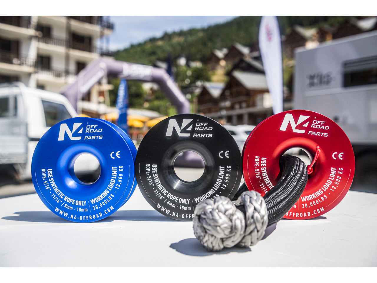 Anneau de treuillage 13.5T en aluminium anodisé noir N4-Offroad sur Xperts4x4 Accessoires 4x4 Off-Road