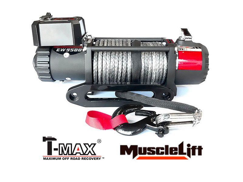 Treuil T-MAX Muscle Fit MW9500 | 4305 Kg | 12V | Cable Synthétique/Plasma 312.MW9500-P T-MAX