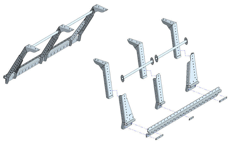 Kit Galerie Rhinorack sur Benne avec Multi-Rack Extensible pour Toyota Hilux REVO Extra Cab 55-010-PNG01+55-01-0290 Rhino Rack