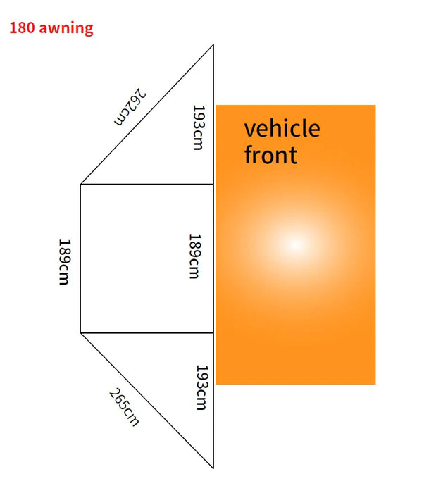 Auvent 4x4 Campboss 180° Shadow - Auto-Portant A4A-BSA-180 Campboss 4x4