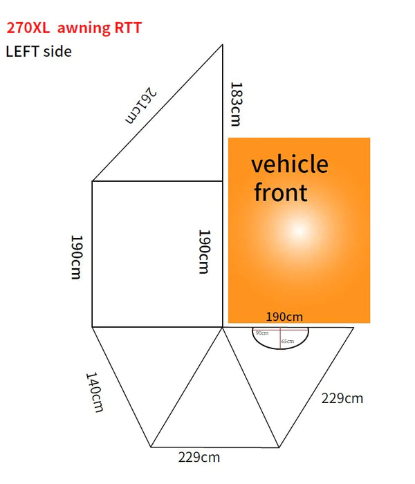 Auvent 4x4 Circulaire Campboss 270° XL - Auto-Portant A4A-BSA-270-XL Campboss 4x4