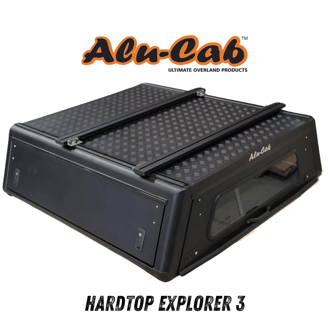 Hardtop Alu-Cab Explorer 3 en aluminium pour Mitsubishi L200 2016+, vue en image, robuste et adapté pour véhicules utilitaires.