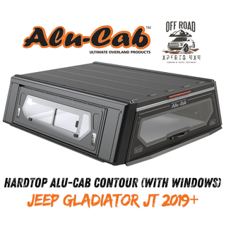 Hardtop Jeep Gladiator JT 2019+ | Alu-Cab Contour | Aluminium Noir Alu-Cab Avec Fenêtres Latérales Vitrées AC-C2-D-JG19-W Xperts4x4