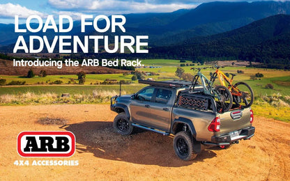 Support de benne ARB pour Ford Ranger 2023+ Double Cab, système de galerie de toit robuste et pratique.