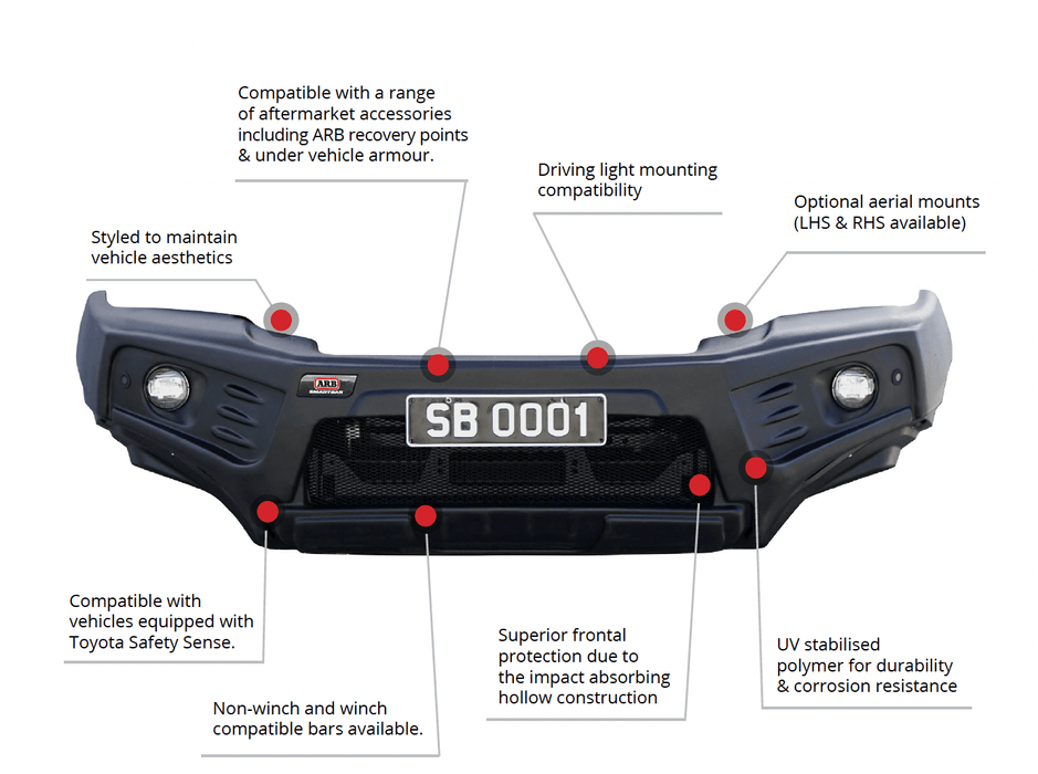 Pare-choc Toyota Hilux 2020 a Present - Stealthbar - Homologué EU - ARB - Xperts 4x4