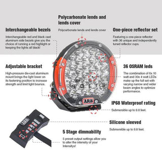 Phare LED Intensity Solis 36 - ARB - Faisceau Large (unité) ARB Phare Solis 36 (seul) SJB36F Xperts4x4