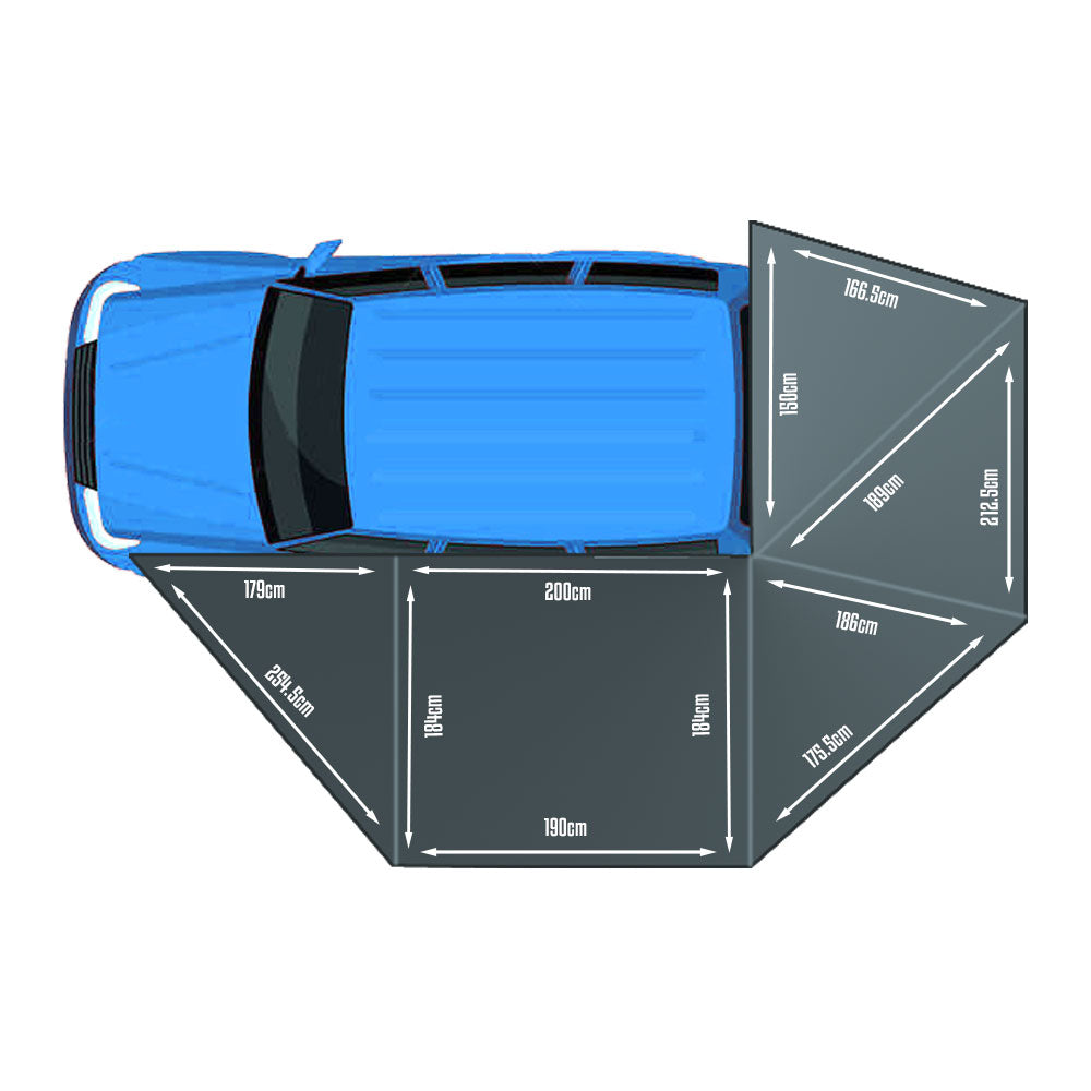 Auvent 270° XL Autoportant Overland | BULLFACE 470 Droite