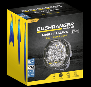 2x Phares 7" Spot Bushranger Night Hawk SR (Faisceau inclus) Bushranger NHX180VLI-KIT+ NHW20VLI Xperts4x4