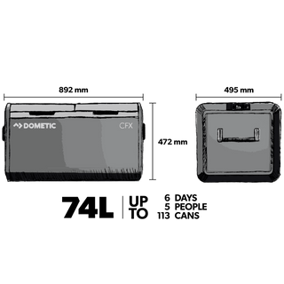 Dometic CFX3 75DZ - Glacière Portable 74L Double Zone - Xperts 4x4