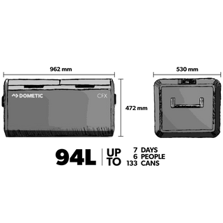 Réfrigérateur Portable DOMETIC CFX3 95DZ - 93L | 12/24V & 230V - Xperts 4x4