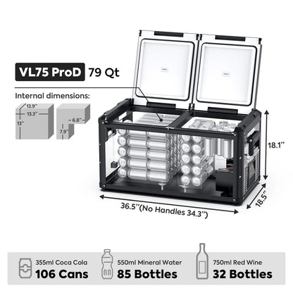 Refrigerateur/Congelateur ICECO 75L Double Compartiments - Noir