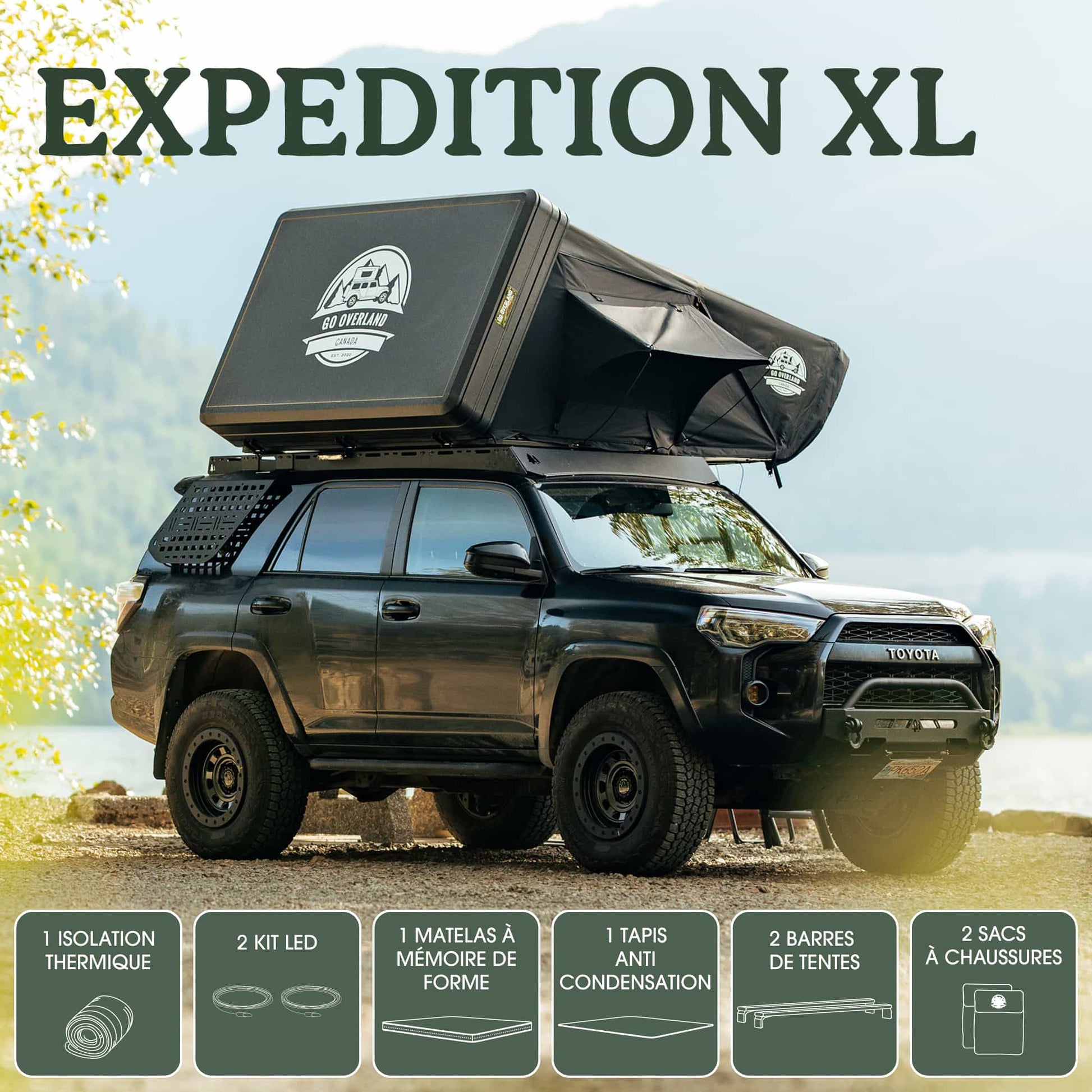 tente de toit overland Tente de Toit Expedition XL Go Overland Canada – 4 à 5 Places