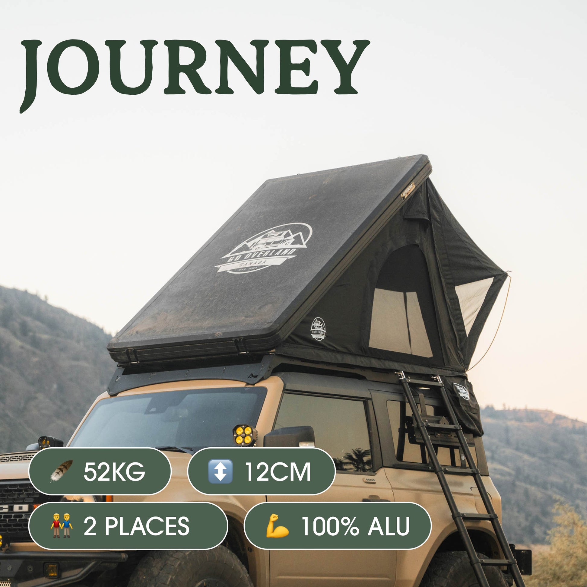 compacte tent Tente de Toit Rigide JOURNEY