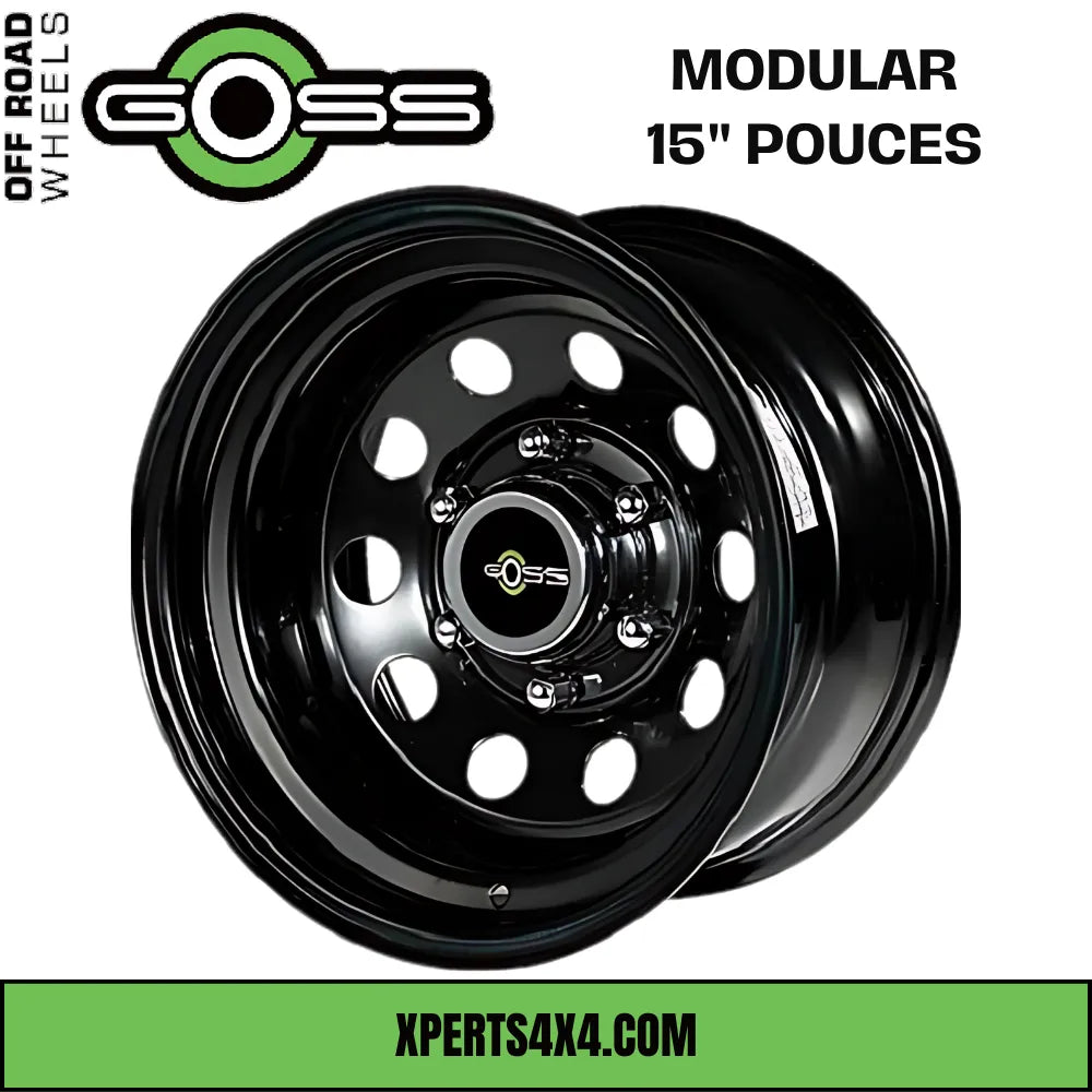 Jante Acier GOSS MODULAR - 15" pouces - Black sur Xperts4x4 Accessoires 4x4 Off-Road