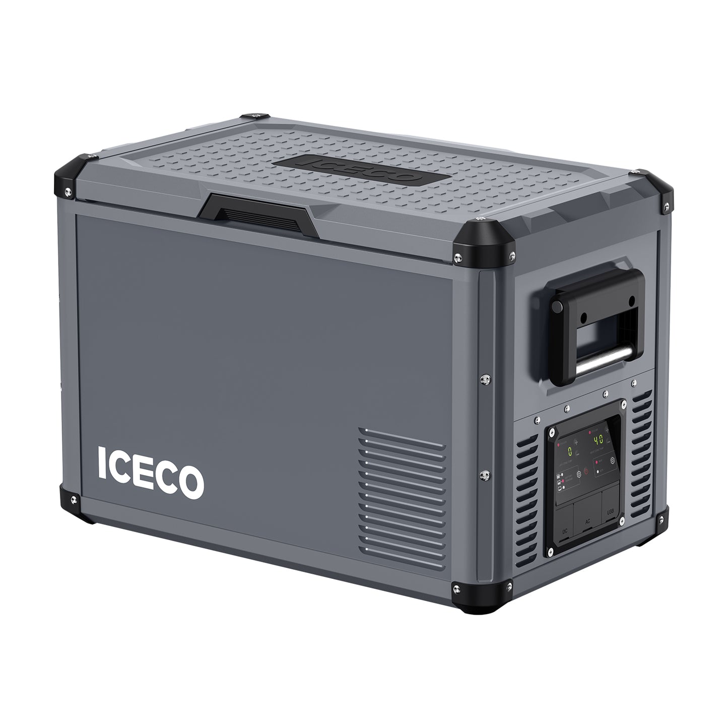 Glacière ICECO VL35ProS 35L portable pour 4x4 off-road, frigo de voyage avec compression, accessoires pour camping et aventure.