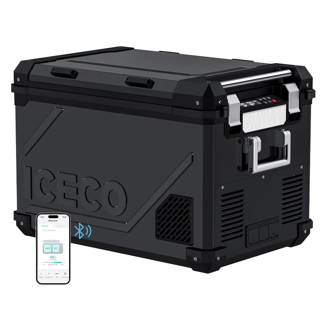 Refrigerator/Freezer ICECO 55L Black Dual-Zone Stainless Steel +