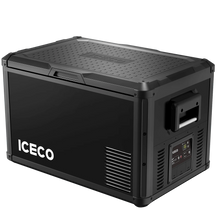 Réfrigérateur-congélateur ICECO VL60PROS 60L portable, idéal pour la puissance et la mobilité, avec compartiments de stockage.