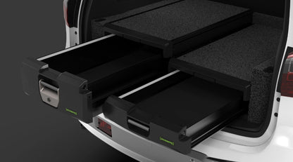 Kit de 2 tiroirs mi-hauteur Ironman 4x4 pour pickup, solides et pratiques pour rangement et organisation.