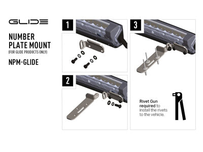 Kit support de plaque pour Glide-18 LAZER LAMPS sur Xperts4x4 Accessoires 4x4 Off-Road