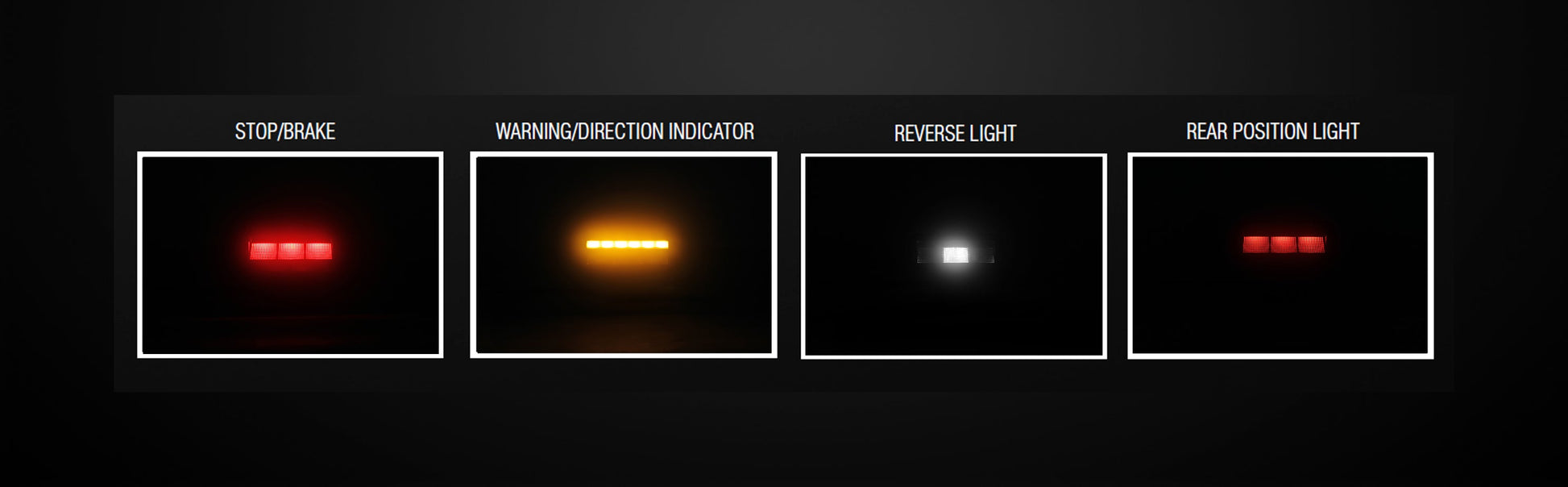 Feu LED de signalisation arrière étanche LUMIDRIVE ADVERTISOR intégré, éclairage LED pour véhicules, lumière de sécurité robuste