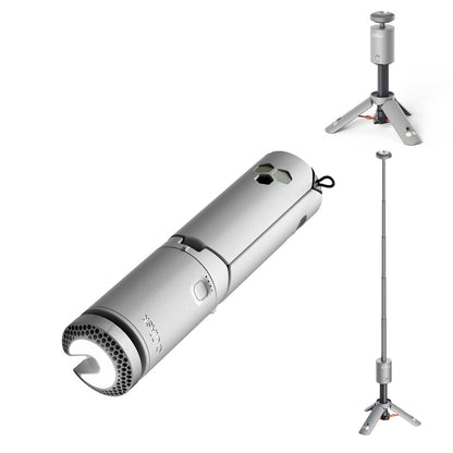 Lampe télescopique LED extérieure OuTask jaune désert, éclairage LED à rotation 720° pour usage en plein air.