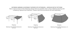 Paroi/mur trapézoïdale - Auvent Batwing Compact RHINORACK Rhino Rack 33109 Xperts4x4