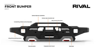 Pare-choc Avant Rival 4x4 Ford Raptor 2023+ | Aluminium Noir RIVAL 4X4 Xperts4x4