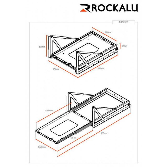 Plateau Coulissant/Basculant ROCKALU pour Refrigerateur (850x530mm) - Rockalu - Xperts 4x4