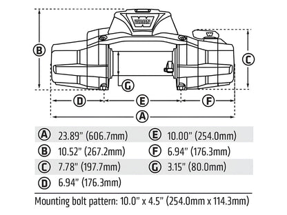 Treuil Warn Zeon XD10-S 4536kg avec corde synthétique 12V, équipement robuste pour véhicules tout-terrain et remorquage.