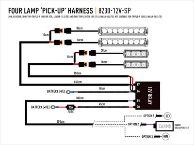 Four-Lamp pick-up Faisceau de câblage avec dérivation LAZER LAMPS sur Xperts4x4 Accessoires 4x4 Off-Road