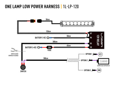 Simple Lamp Faisceau de câblage (Low Power, 12V) LAZER LAMPS - BYD Shark 2024+