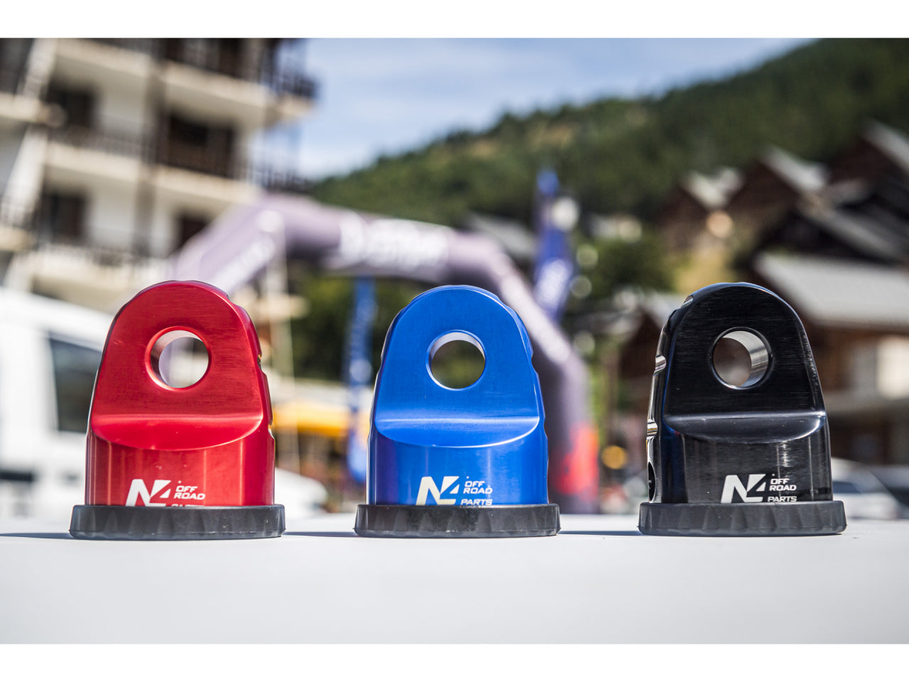 Arrêt de corde 8T en aluminium anodisé bleu pour fixation manille N4-Offroad sur Xperts4x4 Accessoires 4x4 Off-Road