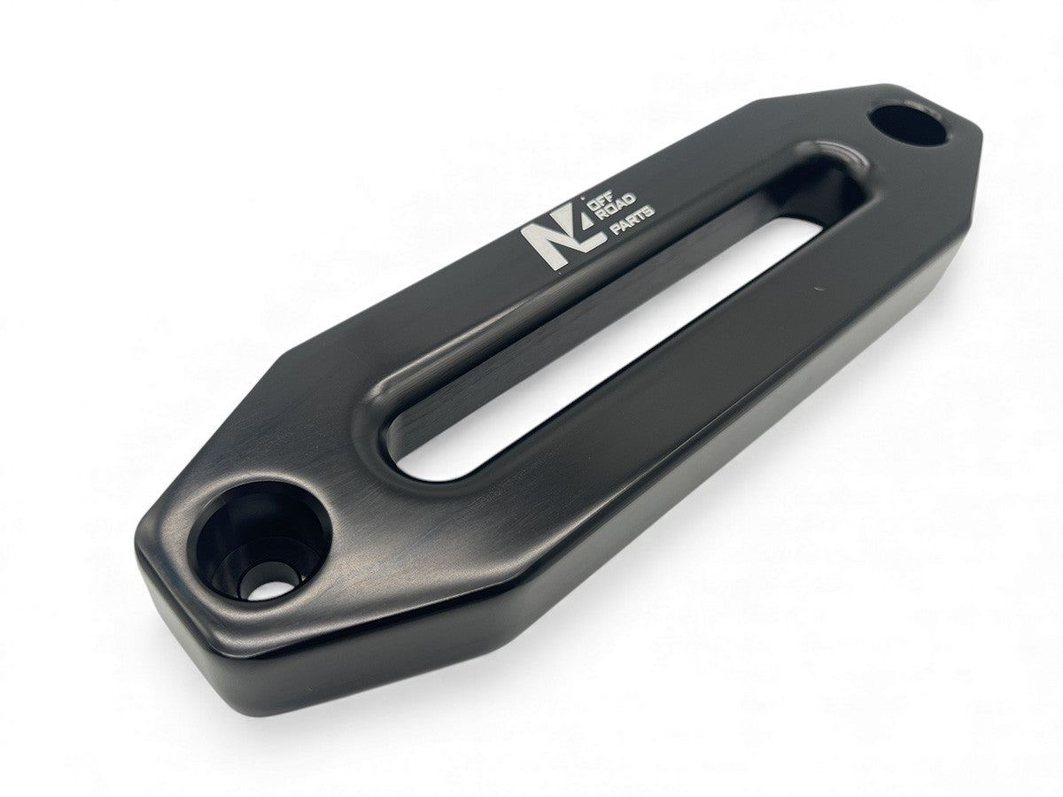 Ecubier aluminium noir pour corde de treuil synthétique N4-Offroad sur Xperts4x4 Accessoires 4x4 Off-Road