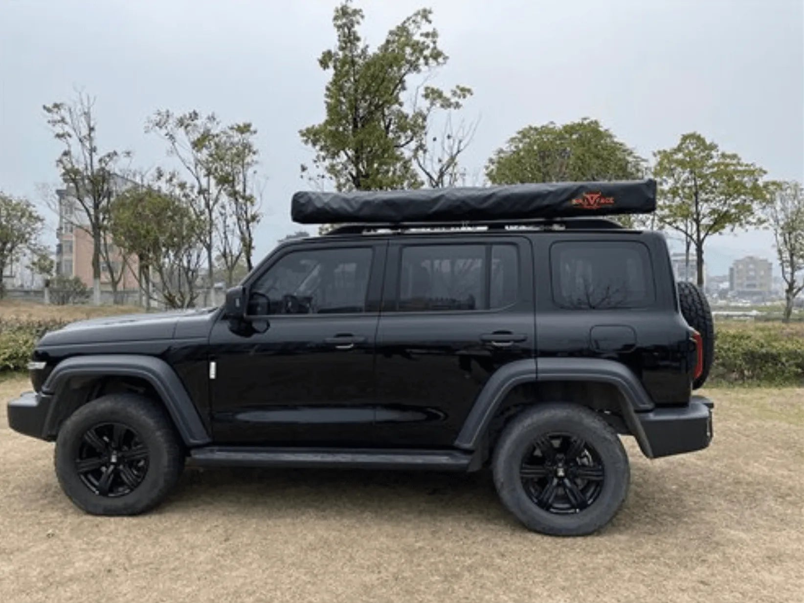 Auvent De Toit Voiture SUV - Pare-Soleil Camping Overlanding Étanché PU3000mm UV50+ Avec Poteaux Et Accessoires - 200x240cm