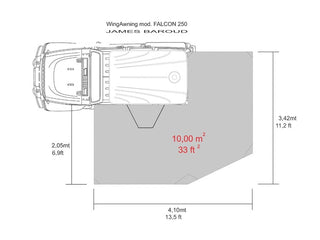 Auvent 270° Falcon James Baroud - 250cm - Autoportant sur Xperts4x4 Accessoires 4x4 Off-Road