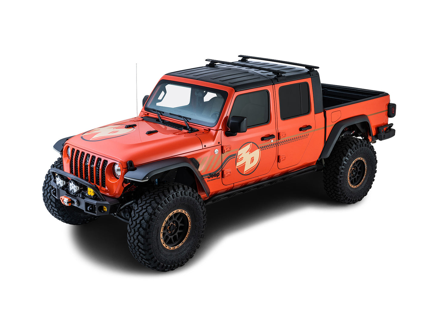 Kit de 2 barres de toit RHINO-RACK Sportz 1500mm pour Jeep Gladiator JT 2020+, en aluminium, installation facile.
