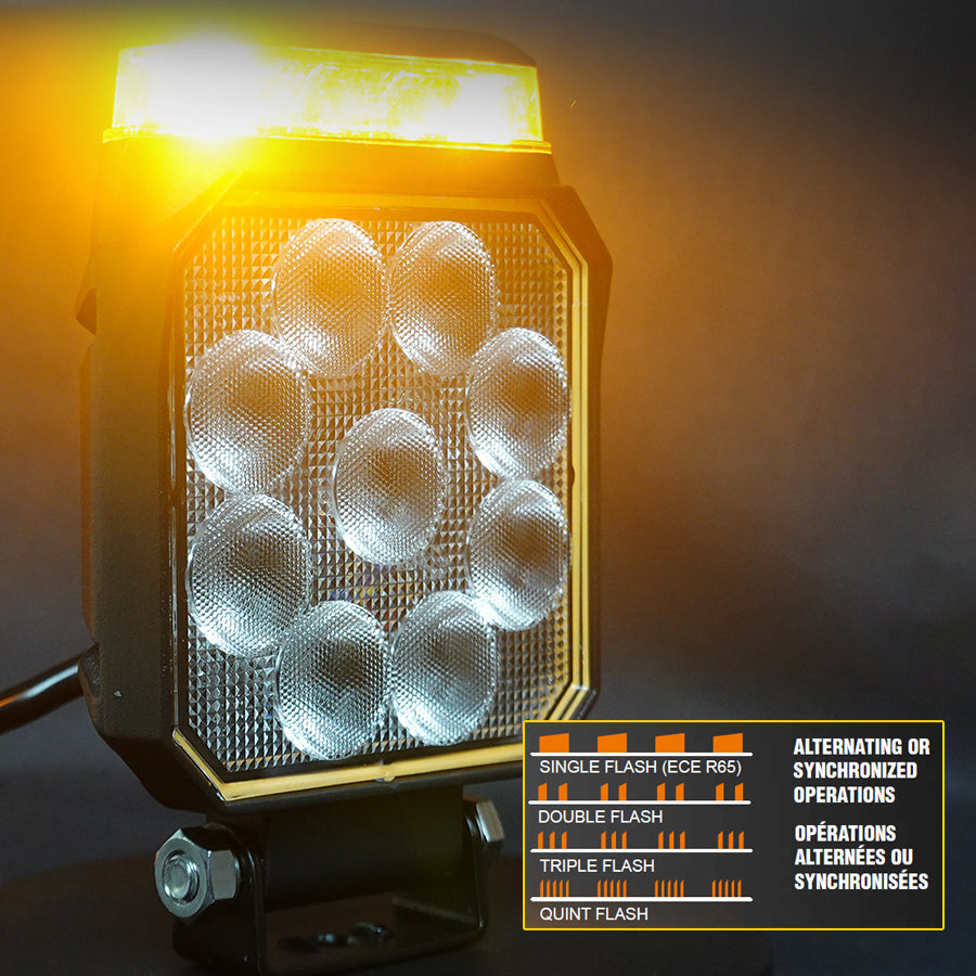 Feu de travail LUMIDRIVE WORK LIGHT FLASH 4 Modes Étanche sur Xperts4x4 Accessoires 4x4 Off-Road