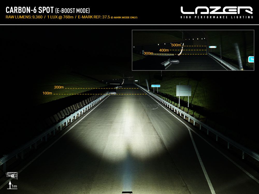 LAZER LAMPS Carbon-6 SPOT Gén.3 — Phare LED Compact 9360 lm sur Xperts4x4 Accessoires 4x4 Off-Road