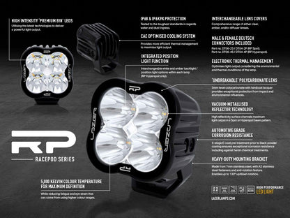 LAZER LAMPS RacePod Spot — Phare LED Compact 8940 lm sur Xperts4x4 Accessoires 4x4 Off-Road