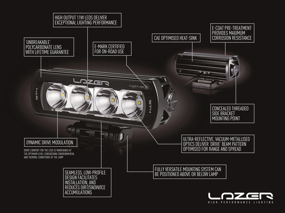 LAZER LAMPS ST8 Évolution — Barre LED Slim 8272 lm sur Xperts4x4 Accessoires 4x4 Off-Road