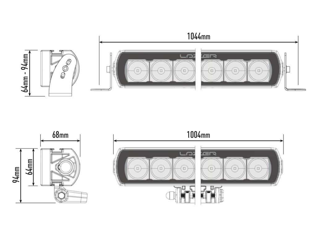 Barre LED Slim LAZER LAMPS T24 Évolution avec lumière puissante de 24816 lm, éclairage LED robuste pour véhicule tout-terrain
