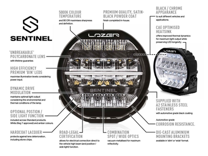 Longue portée LED LAZER LAMPS Sentinel 9 Blanc sur Xperts4x4 Accessoires 4x4 Off-Road