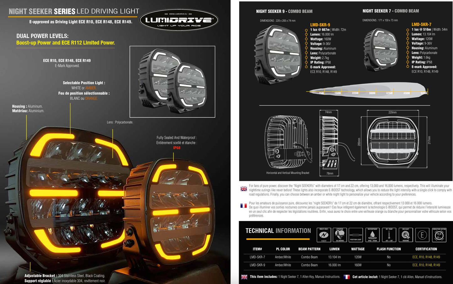 LUMIDRIVE Night Seeker 7 - Feu de Position LED Puissant Homologue sur Xperts4x4 Accessoires 4x4 Off-Road
