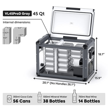 Refrigerateur/Congelateur ICECO 45L Double Compartiments - Noir sur Xperts4x4 Accessoires 4x4 Off-Road