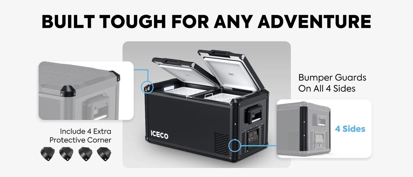 Refrigerateur/Congelateur ICECO 75L Double Compartiments - Gris sur Xperts4x4 Accessoires 4x4 Off-Road